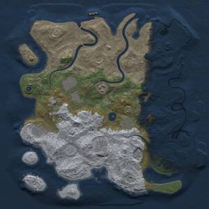 Thumbnail Rust Map: Procedural Map, Size: 3750, Seed: 1704800845, 13 Monuments