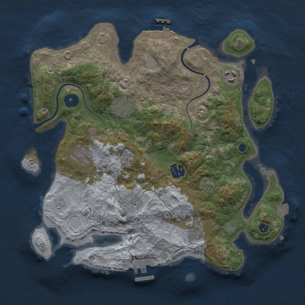 Rust Map: Procedural Map, Size: 3250, Seed: 1580011774, 13 Monuments
