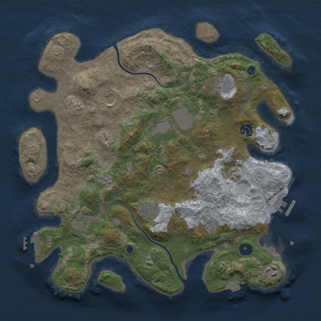 Rust Map: Procedural Map, Size: 3750, Seed: 1913168563, 15 Monuments