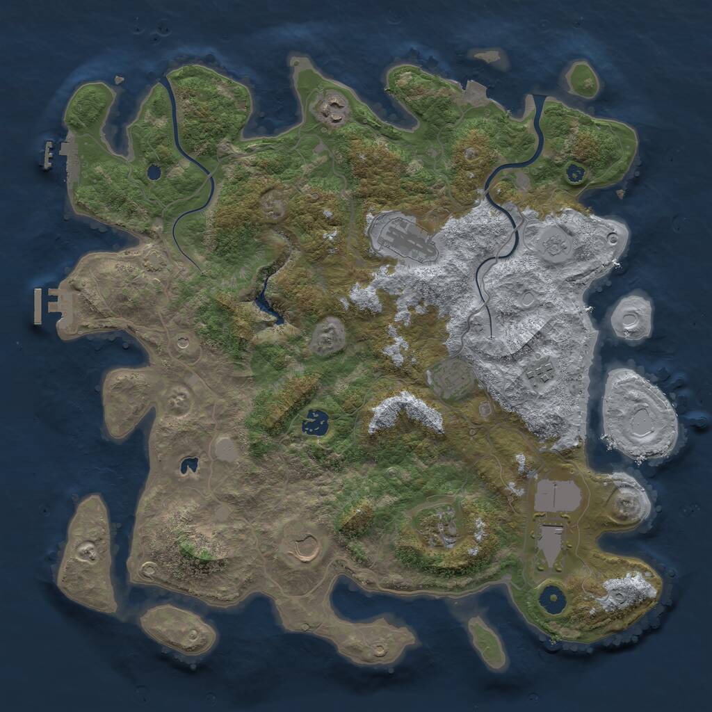 Rust Map: Procedural Map, Size: 4000, Seed: 826347744, 14 Monuments