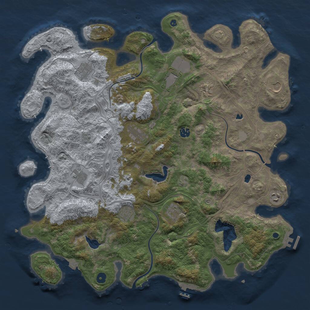 Rust Map: Procedural Map, Size: 4500, Seed: 1934846571, 17 Monuments