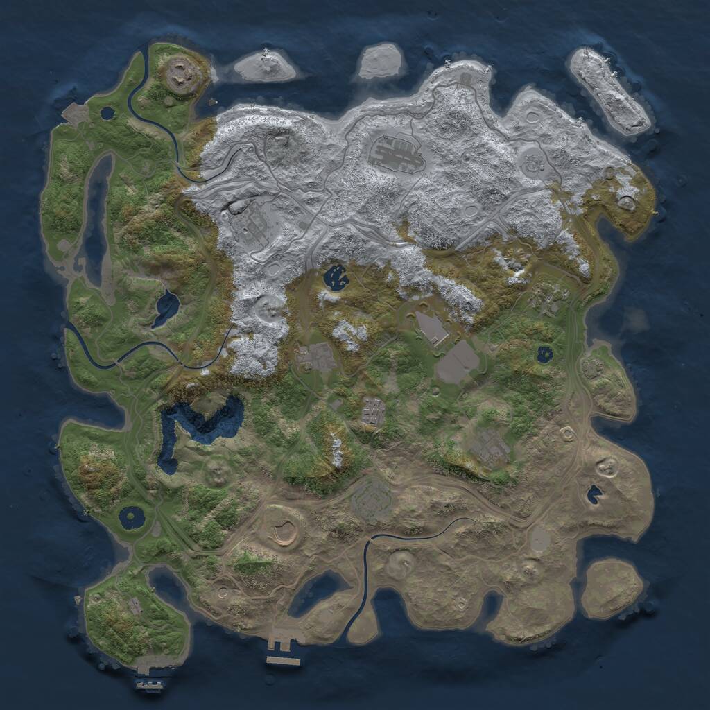 Rust Map: Procedural Map, Size: 4300, Seed: 633029, 17 Monuments