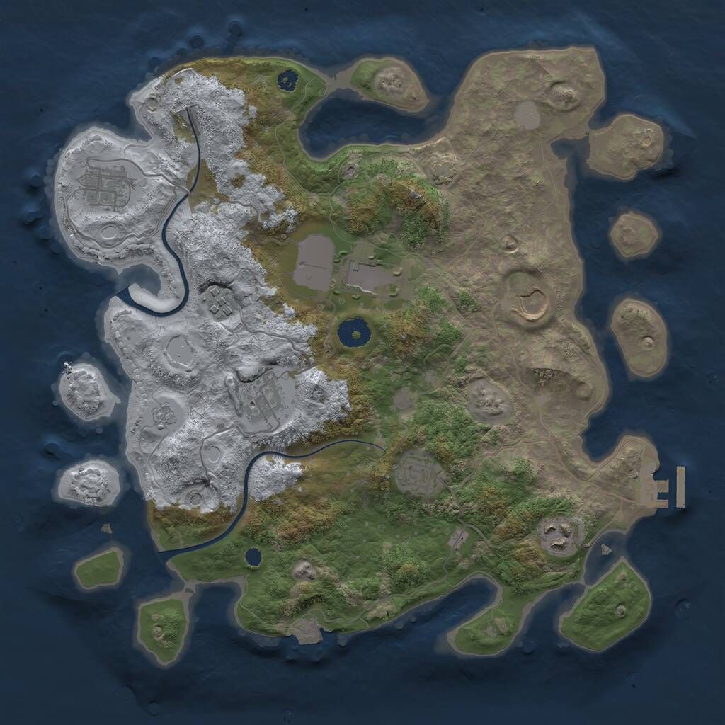 Rust Map: Procedural Map, Size: 3500, Seed: 427101130, 12 Monuments