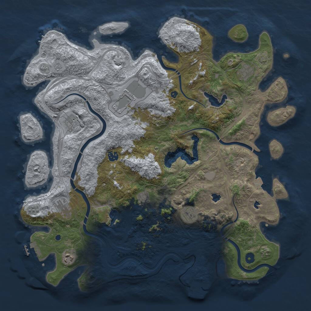 Rust Map: Procedural Map, Size: 4500, Seed: 1744934865, 16 Monuments
