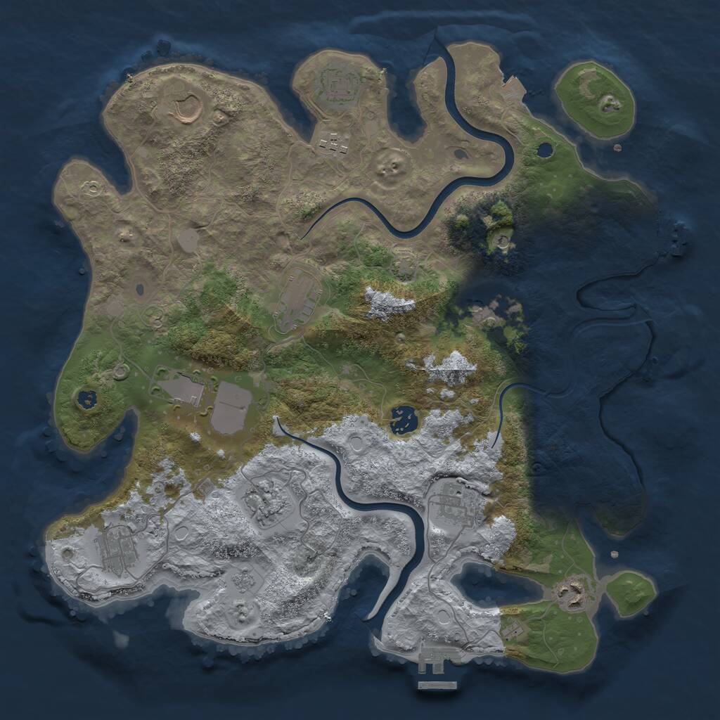 Rust Map: Procedural Map, Size: 3750, Seed: 1535979183, 17 Monuments