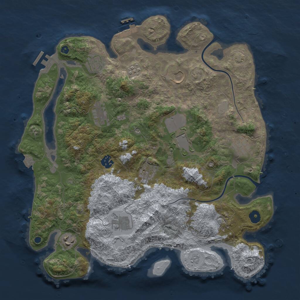 Rust Map: Procedural Map, Size: 3750, Seed: 878812760, 17 Monuments