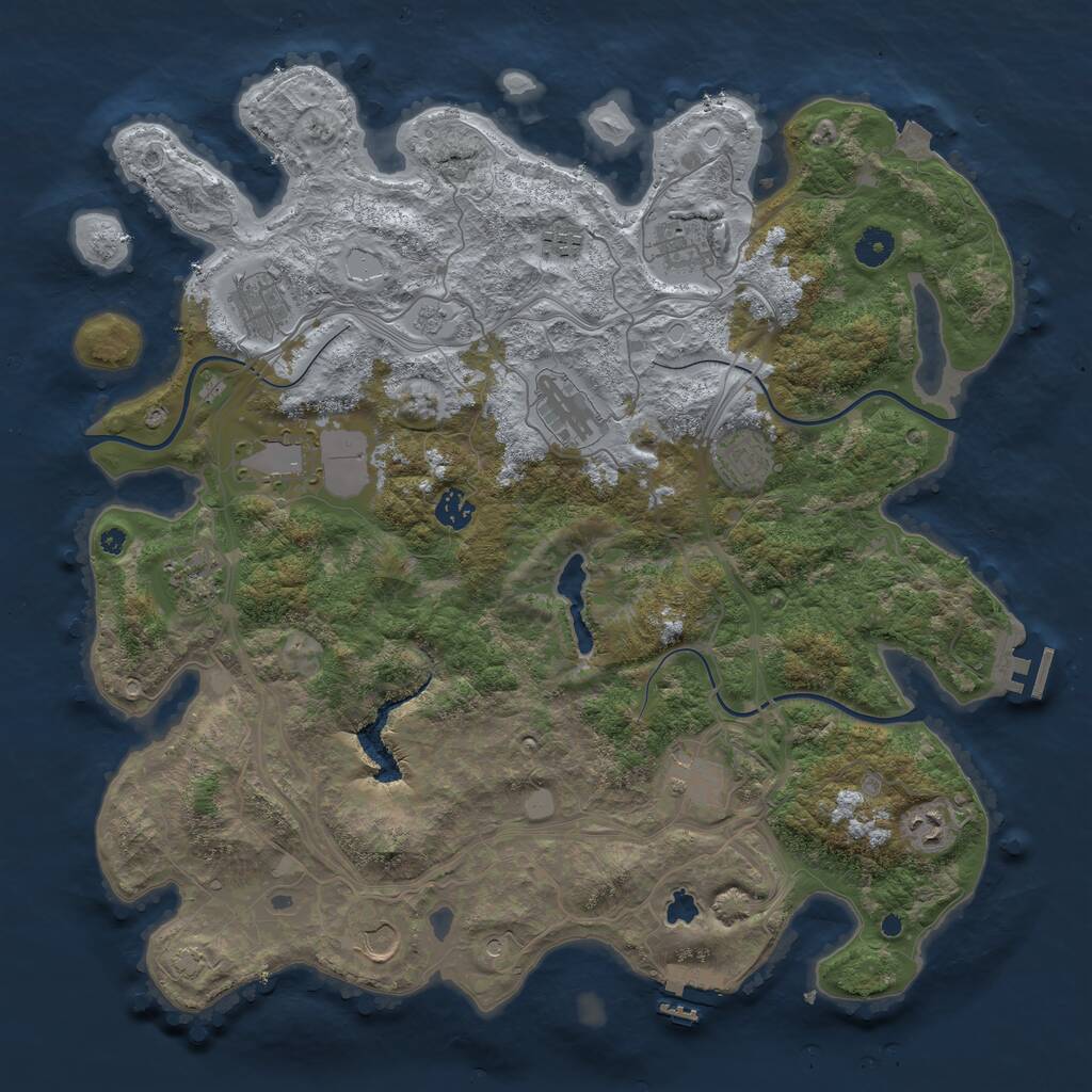 Rust Map: Procedural Map, Size: 4250, Seed: 1784398367, 17 Monuments