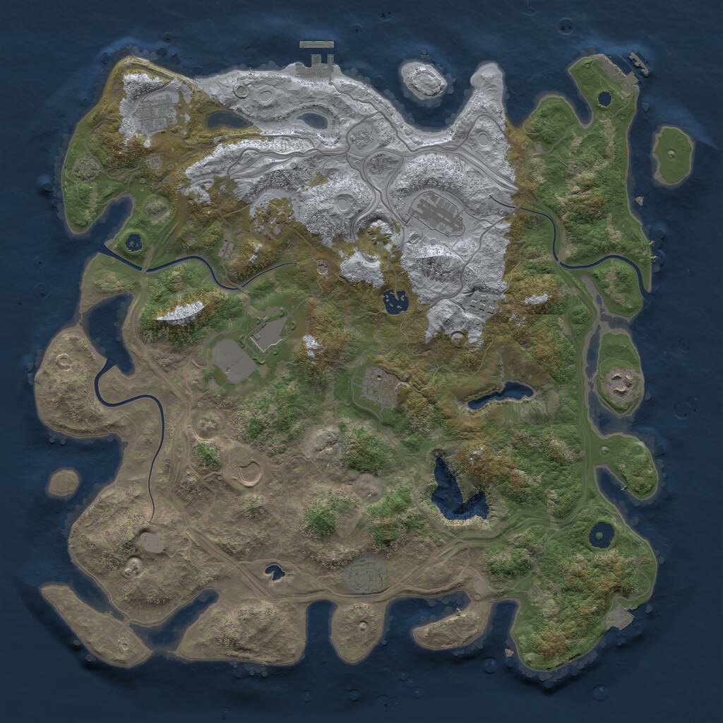 Rust Map: Procedural Map, Size: 4250, Seed: 87992, 16 Monuments