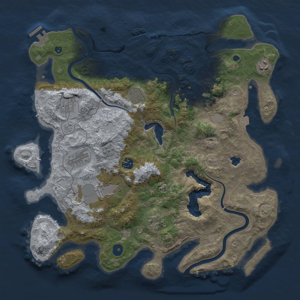 Rust Map: Procedural Map, Size: 4000, Seed: 947739392, 15 Monuments
