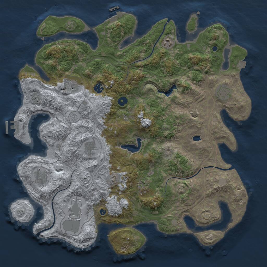 Rust Map: Procedural Map, Size: 4250, Seed: 1402656560, 15 Monuments