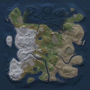 Thumbnail Rust Map: Procedural Map, Size: 3500, Seed: 1210637587, 15 Monuments