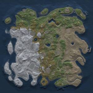 Thumbnail Rust Map: Procedural Map, Size: 4250, Seed: 605058, 17 Monuments