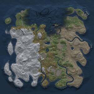 Thumbnail Rust Map: Procedural Map, Size: 4250, Seed: 605058, 16 Monuments