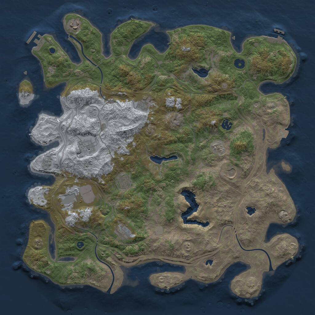 Rust Map: Procedural Map, Size: 4500, Seed: 47234, 15 Monuments