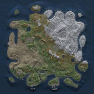 Thumbnail Rust Map: Procedural Map, Size: 3500, Seed: 30861786, 13 Monuments
