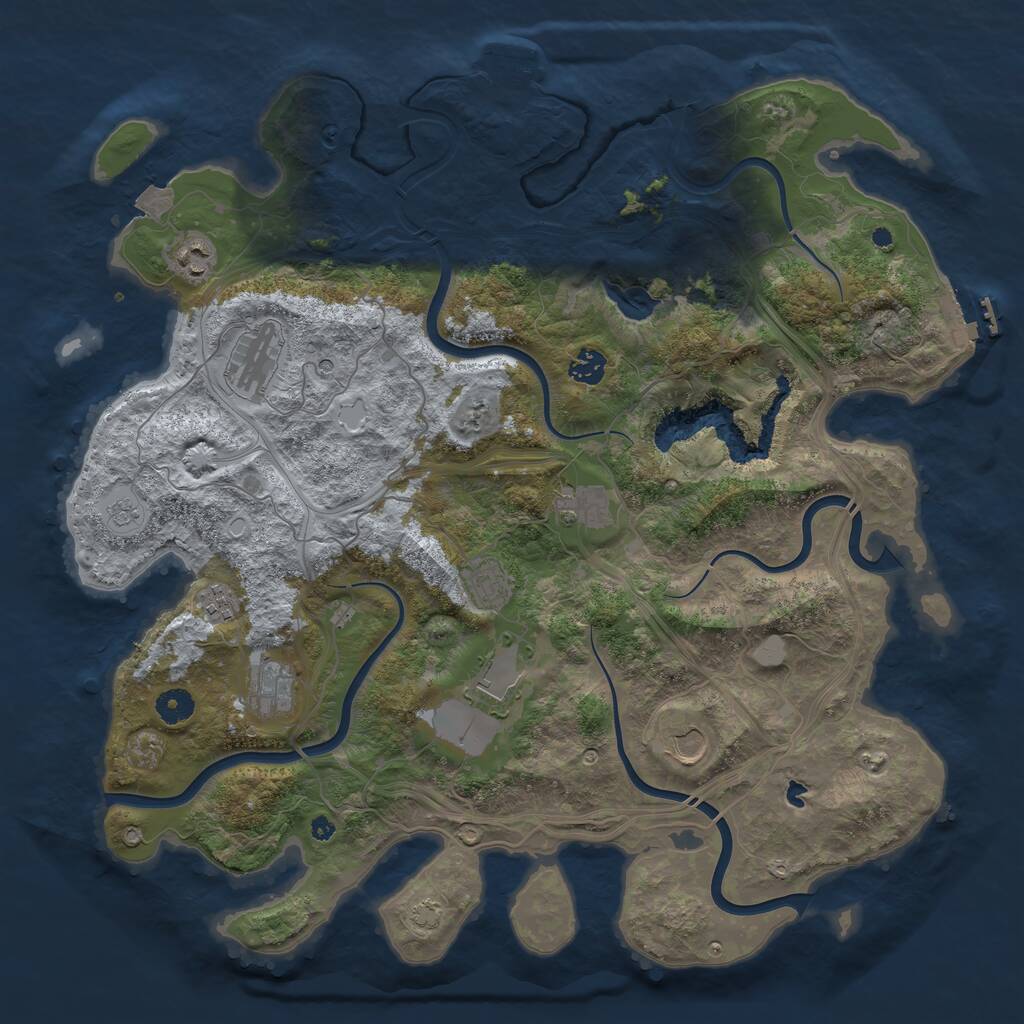 Rust Map: Procedural Map, Size: 4250, Seed: 151685729, 15 Monuments