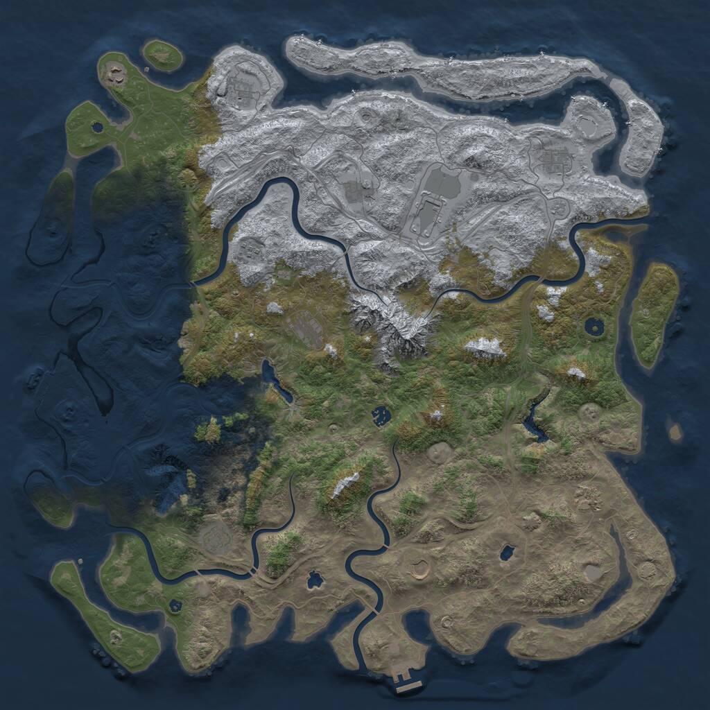 Rust Map: Procedural Map, Size: 5500, Seed: 10475564, 17 Monuments