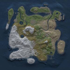 Thumbnail Rust Map: Procedural Map, Size: 3000, Seed: 609732651, 10 Monuments