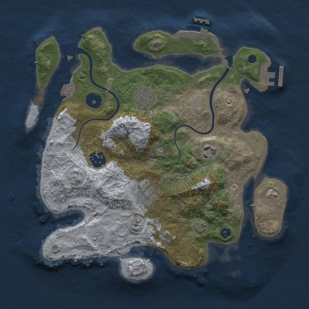 Rust Map: Procedural Map, Size: 3000, Seed: 609732651, 10 Monuments