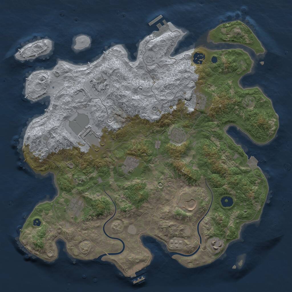Rust Map: Procedural Map, Size: 3750, Seed: 1430813266, 16 Monuments