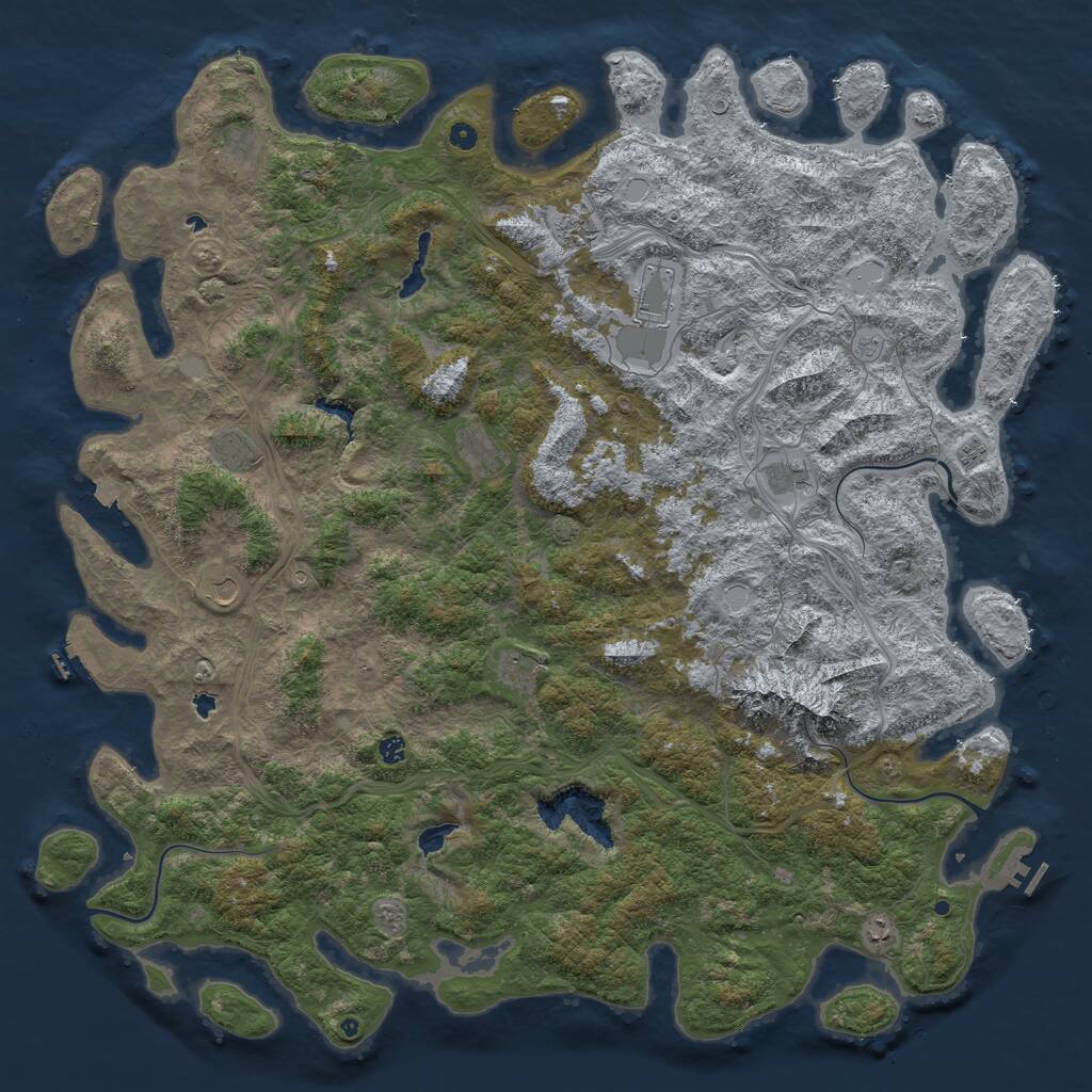 Rust Map: Procedural Map, Size: 6000, Seed: 1613772305, 17 Monuments