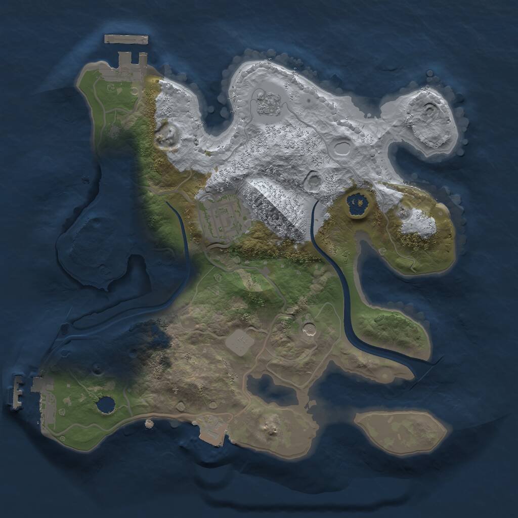 Rust Map: Procedural Map, Size: 2400, Seed: 1233838186, 6 Monuments