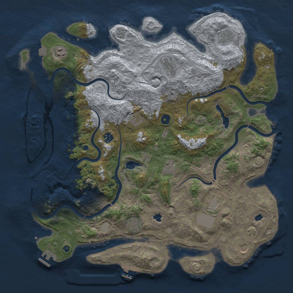 Rust Map: Procedural Map, Size: 4500, Seed: 749189762, 16 Monuments