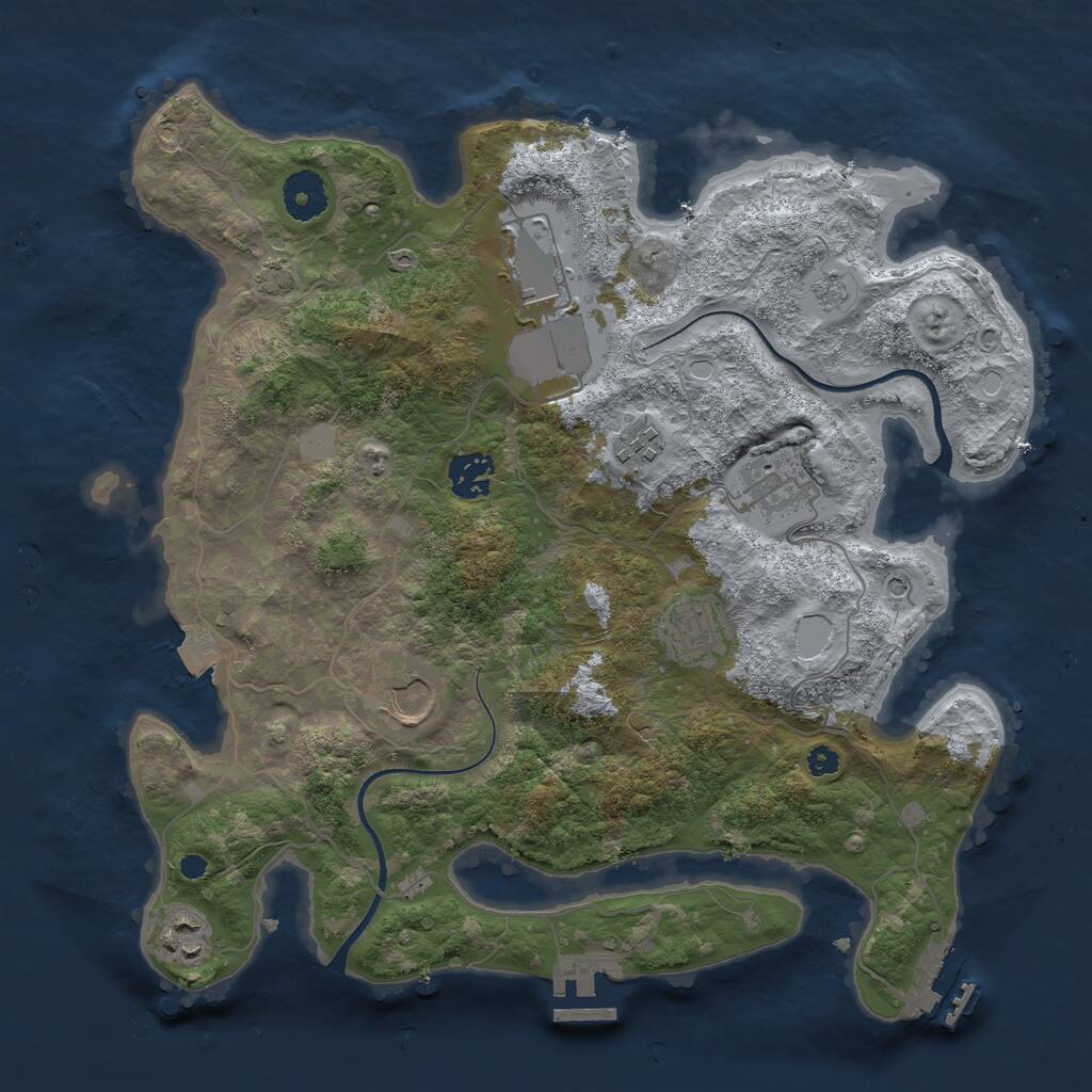 Rust Map: Procedural Map, Size: 3500, Seed: 26824, 13 Monuments