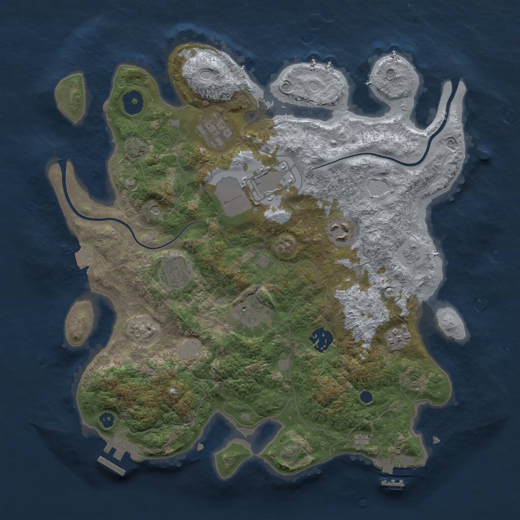 Rust Map: Procedural Map, Size: 3500, Seed: 6061996, 13 Monuments