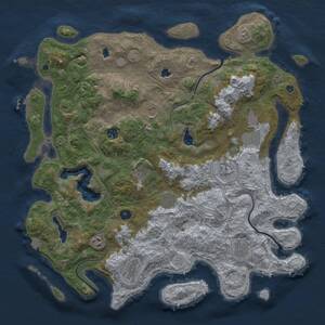 Thumbnail Rust Map: Procedural Map, Size: 4500, Seed: 2016207469, 15 Monuments