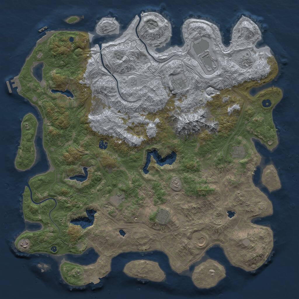 Rust Map: Procedural Map, Size: 5000, Seed: 246835, 17 Monuments