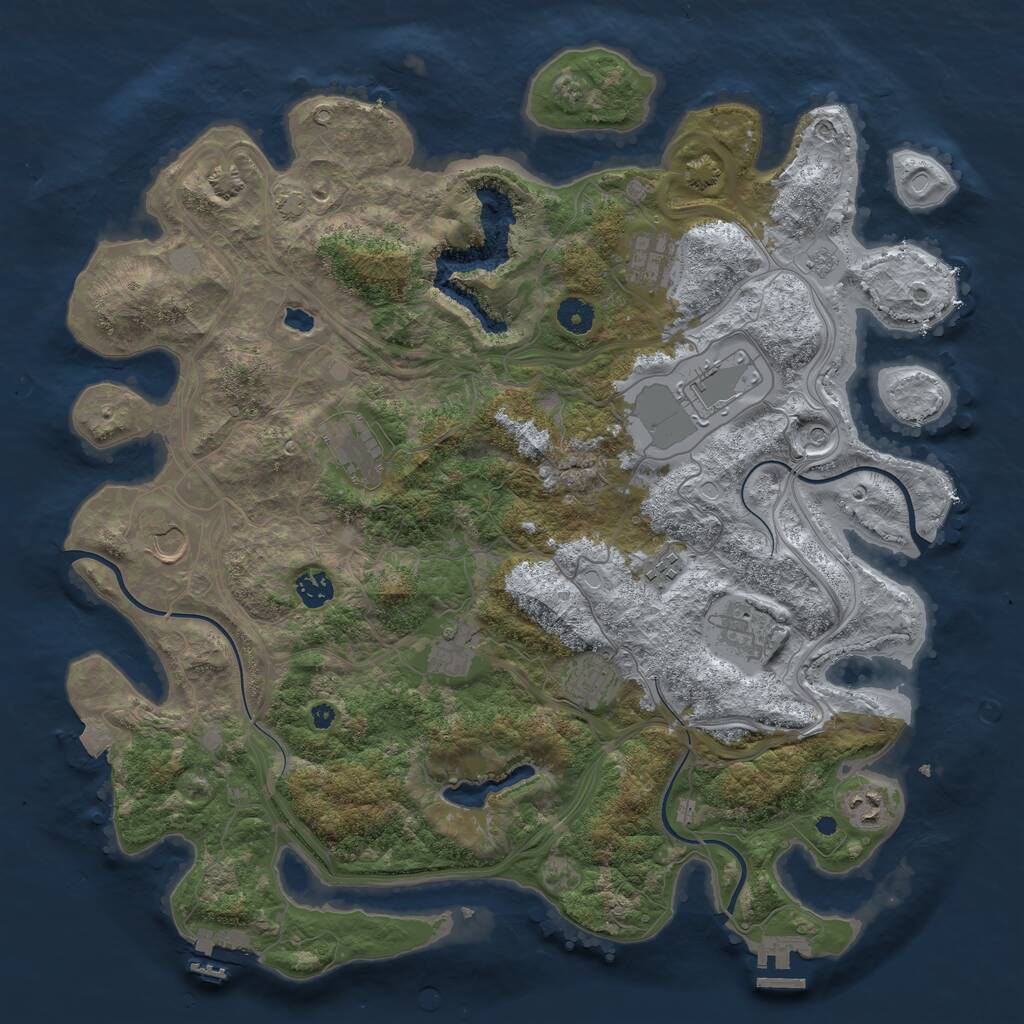Rust Map: Procedural Map, Size: 4250, Seed: 1057027933, 16 Monuments