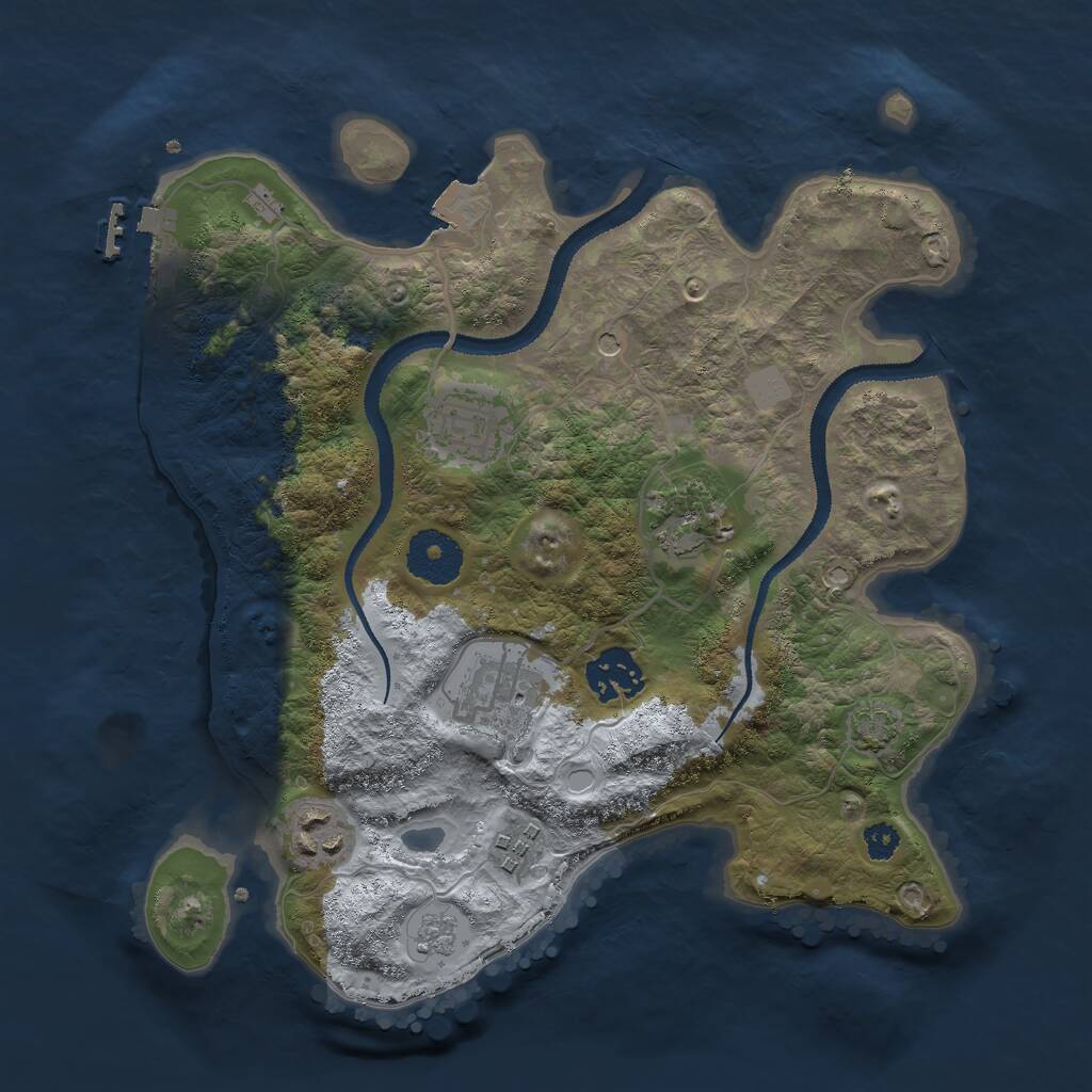 Rust Map: Procedural Map, Size: 3000, Seed: 755278366, 11 Monuments
