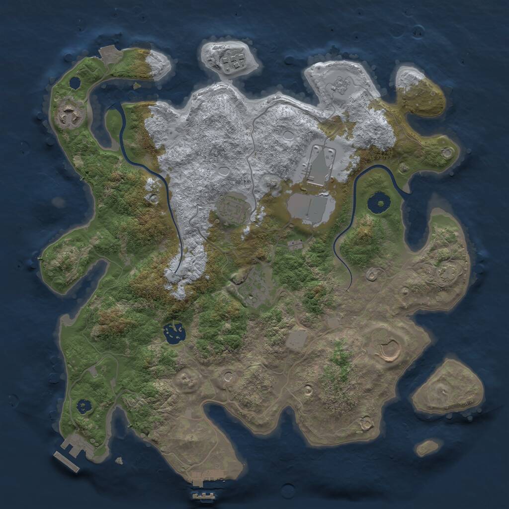 Rust Map: Procedural Map, Size: 3500, Seed: 23286, 13 Monuments