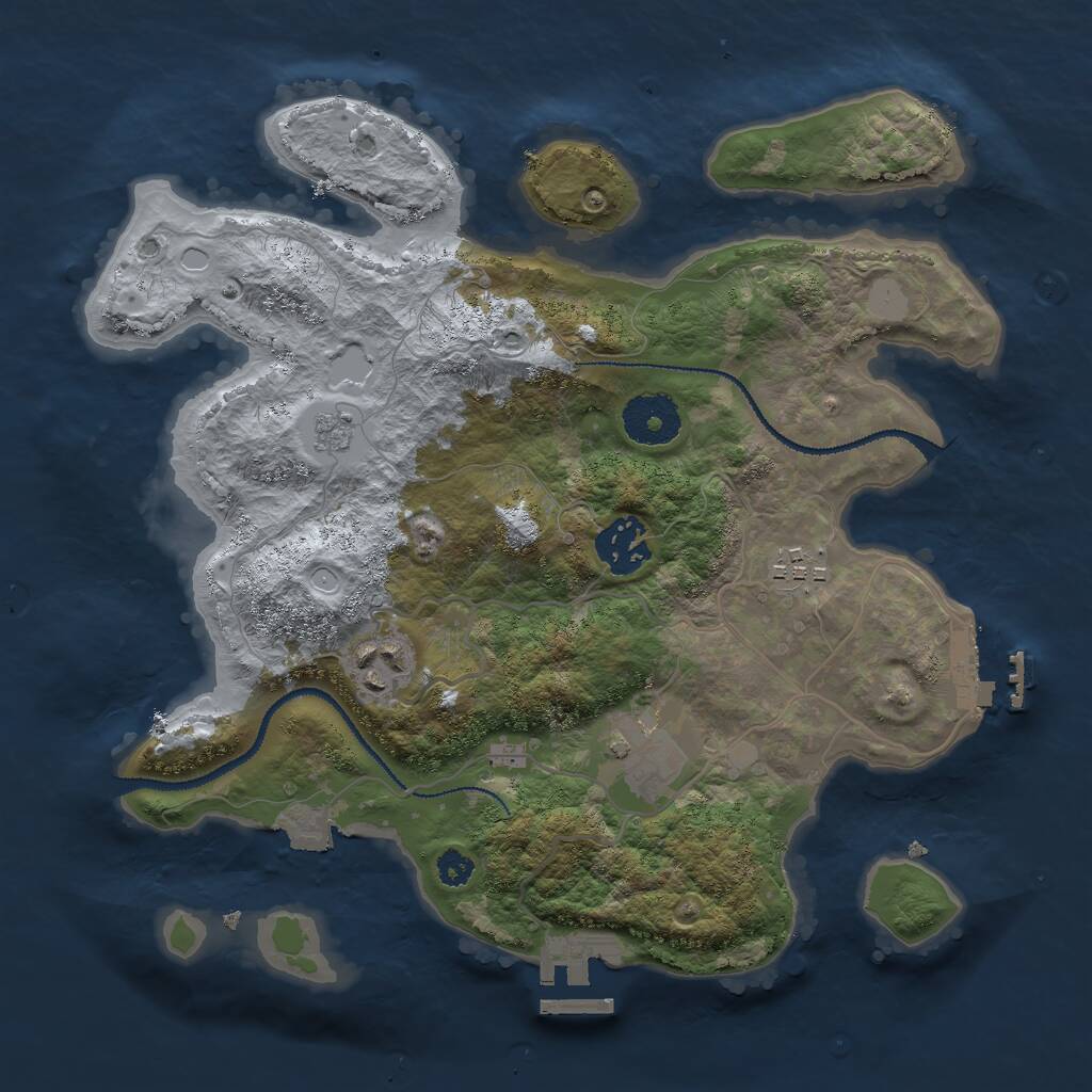 Rust Map: Procedural Map, Size: 3000, Seed: 18046364, 8 Monuments