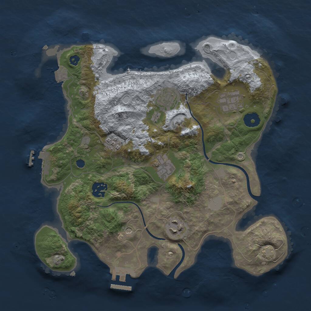 Rust Map: Procedural Map, Size: 3000, Seed: 445776196, 11 Monuments