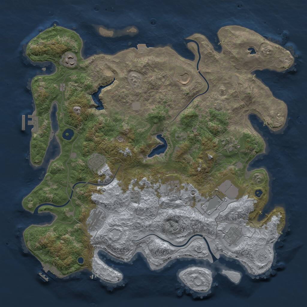 Rust Map: Procedural Map, Size: 4050, Seed: 1731338952, 15 Monuments