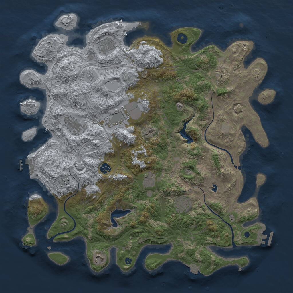 Rust Map: Procedural Map, Size: 4250, Seed: 945290044, 15 Monuments