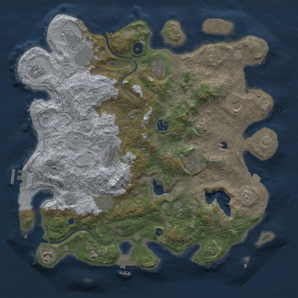 Rust Map: Procedural Map, Size: 4000, Seed: 2137915, 16 Monuments