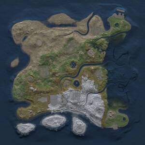 Thumbnail Rust Map: Procedural Map, Size: 3600, Seed: 678925439, 14 Monuments