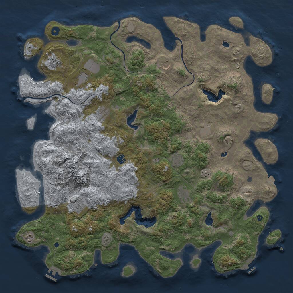 Rust Map: Procedural Map, Size: 5000, Seed: 77277129, 17 Monuments