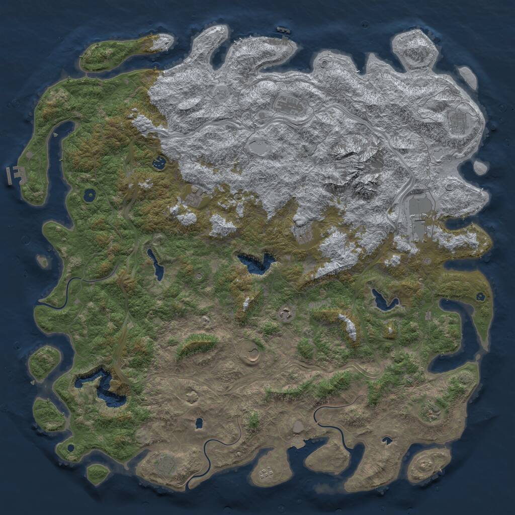 Rust Map: Procedural Map, Size: 5952, Seed: 13825, 17 Monuments