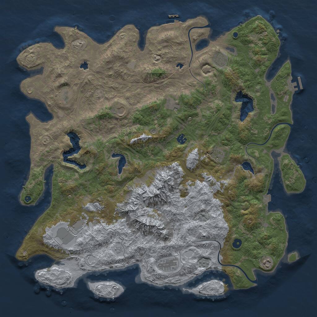 Rust Map: Procedural Map, Size: 5000, Seed: 7004516, 17 Monuments
