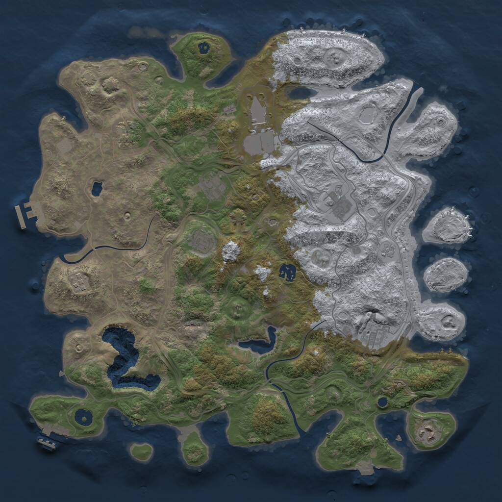 Rust Map: Procedural Map, Size: 4250, Seed: 33759241, 15 Monuments