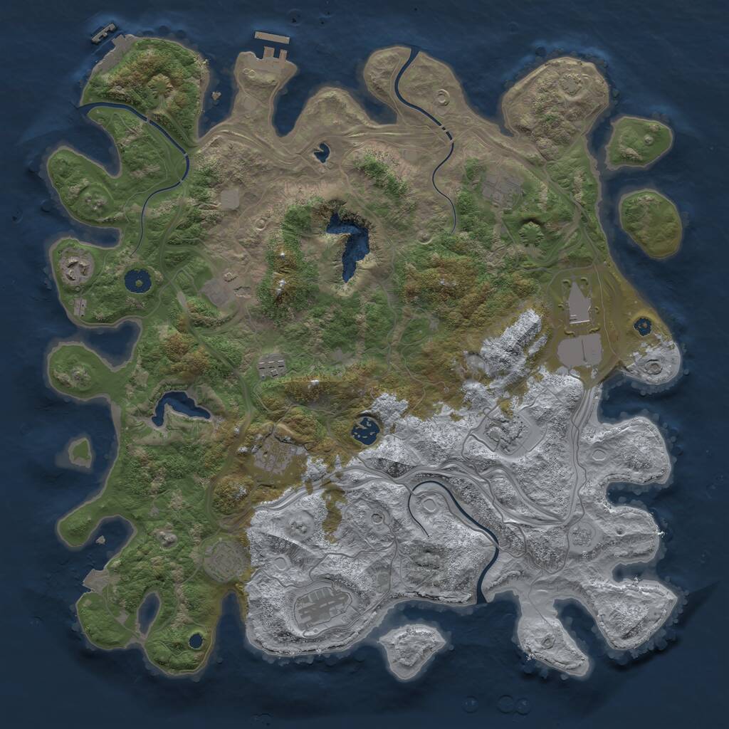 Rust Map: Procedural Map, Size: 4250, Seed: 13121967, 16 Monuments
