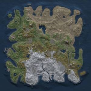 Thumbnail Rust Map: Procedural Map, Size: 4096, Seed: 119922548, 15 Monuments