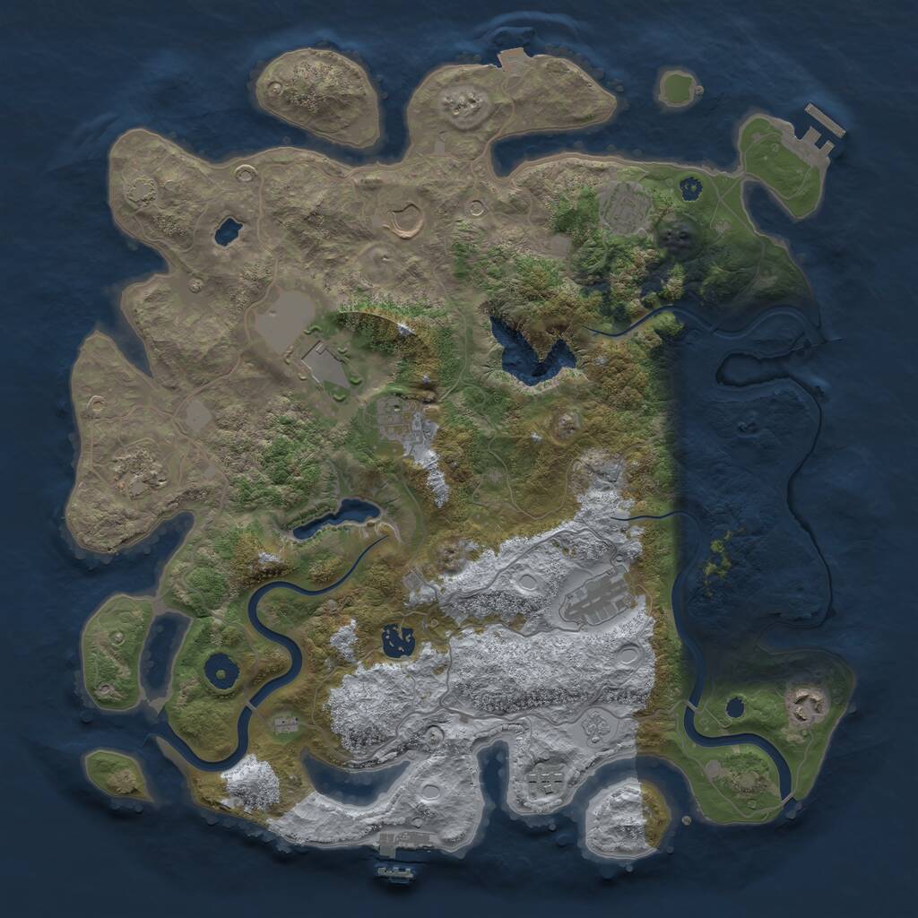 Rust Map: Procedural Map, Size: 4000, Seed: 846699878, 15 Monuments