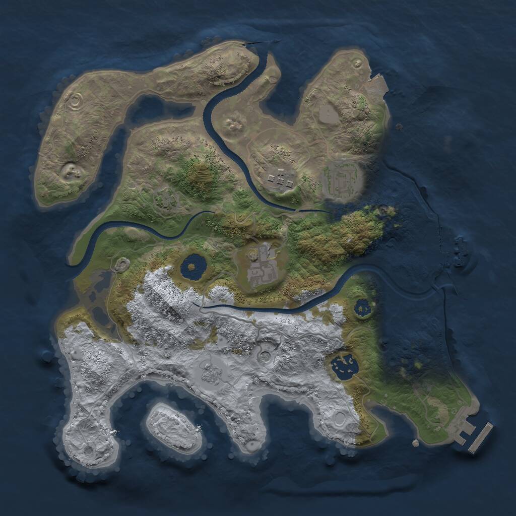 Rust Map: Procedural Map, Size: 3000, Seed: 15164, 10 Monuments