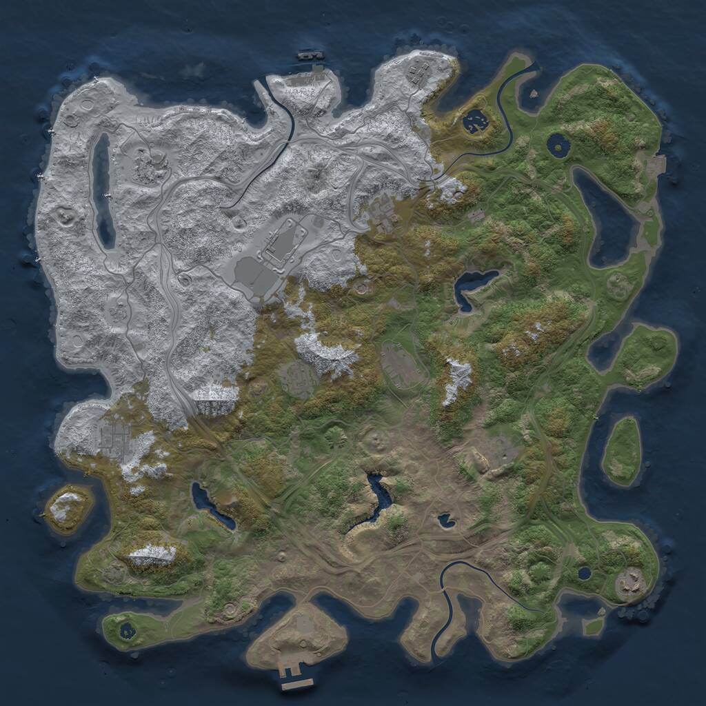 Rust Map: Procedural Map, Size: 4500, Seed: 461397688, 16 Monuments
