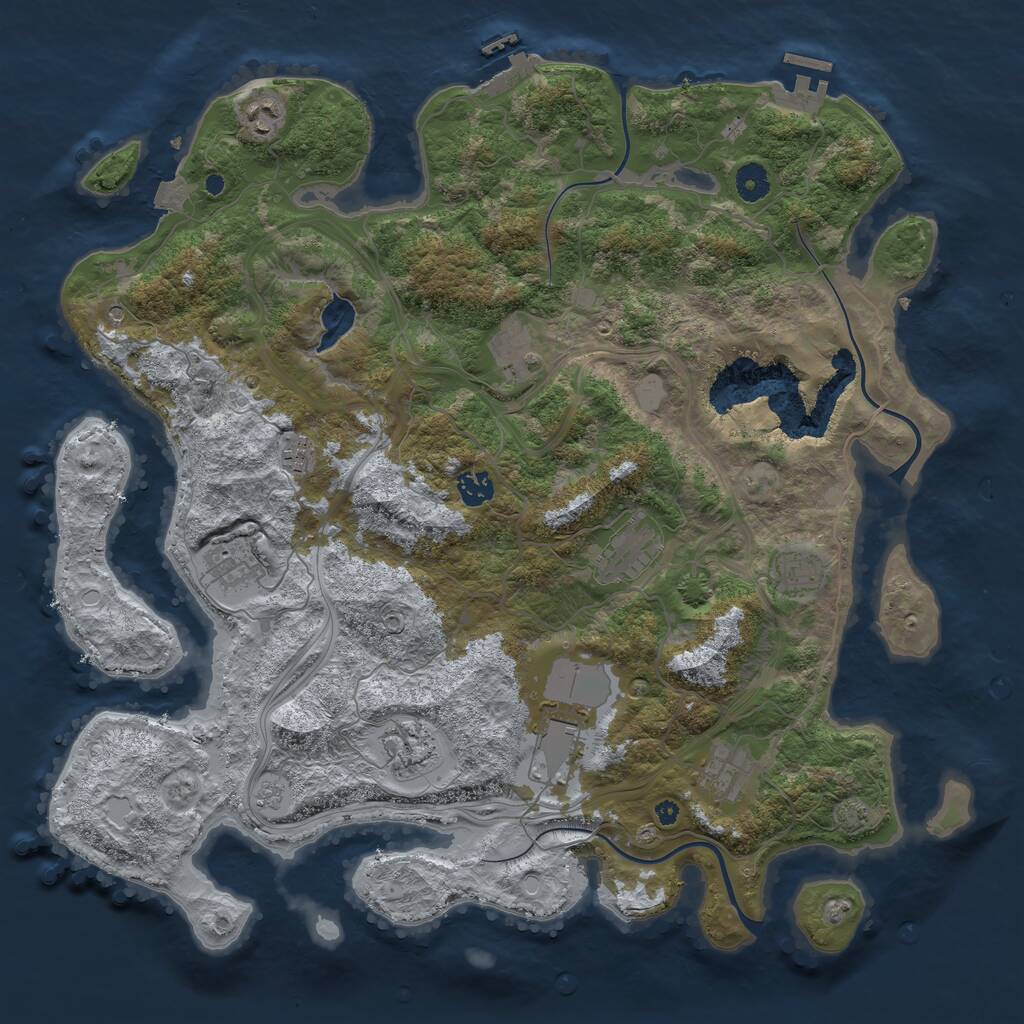 Rust Map: Procedural Map, Size: 4250, Seed: 26735049, 16 Monuments